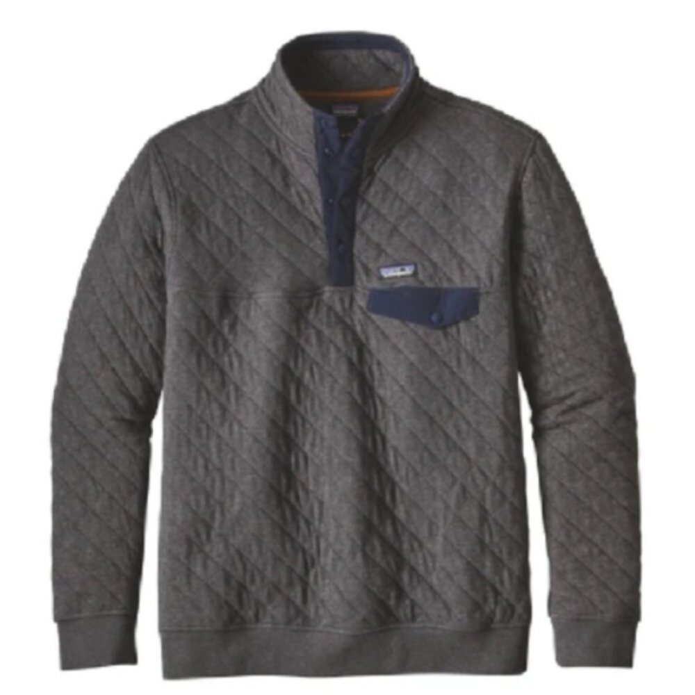 Patagonia Men's Organic Cotton Blend Diamond Quilt Snap T Pullover Size Small